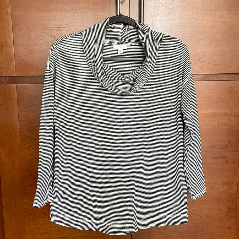 J Jill houndstooth ponte knit mock turtleneck tunic top new without tags
